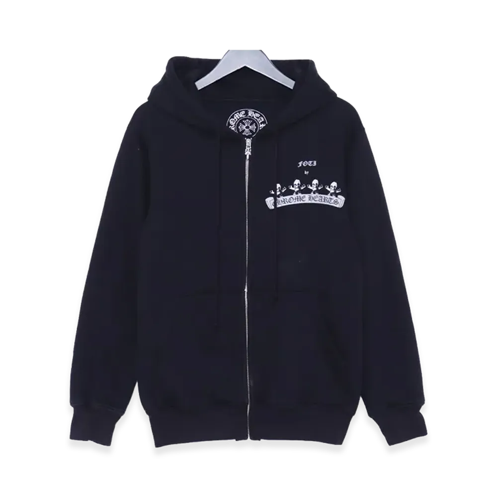 Chrome Hearts Old Foti Print Zip Hoodie "Black"