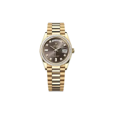 ROLEX Day-Date 36mm Yellow Gold Diamond 128398TBR "Dark Grey"