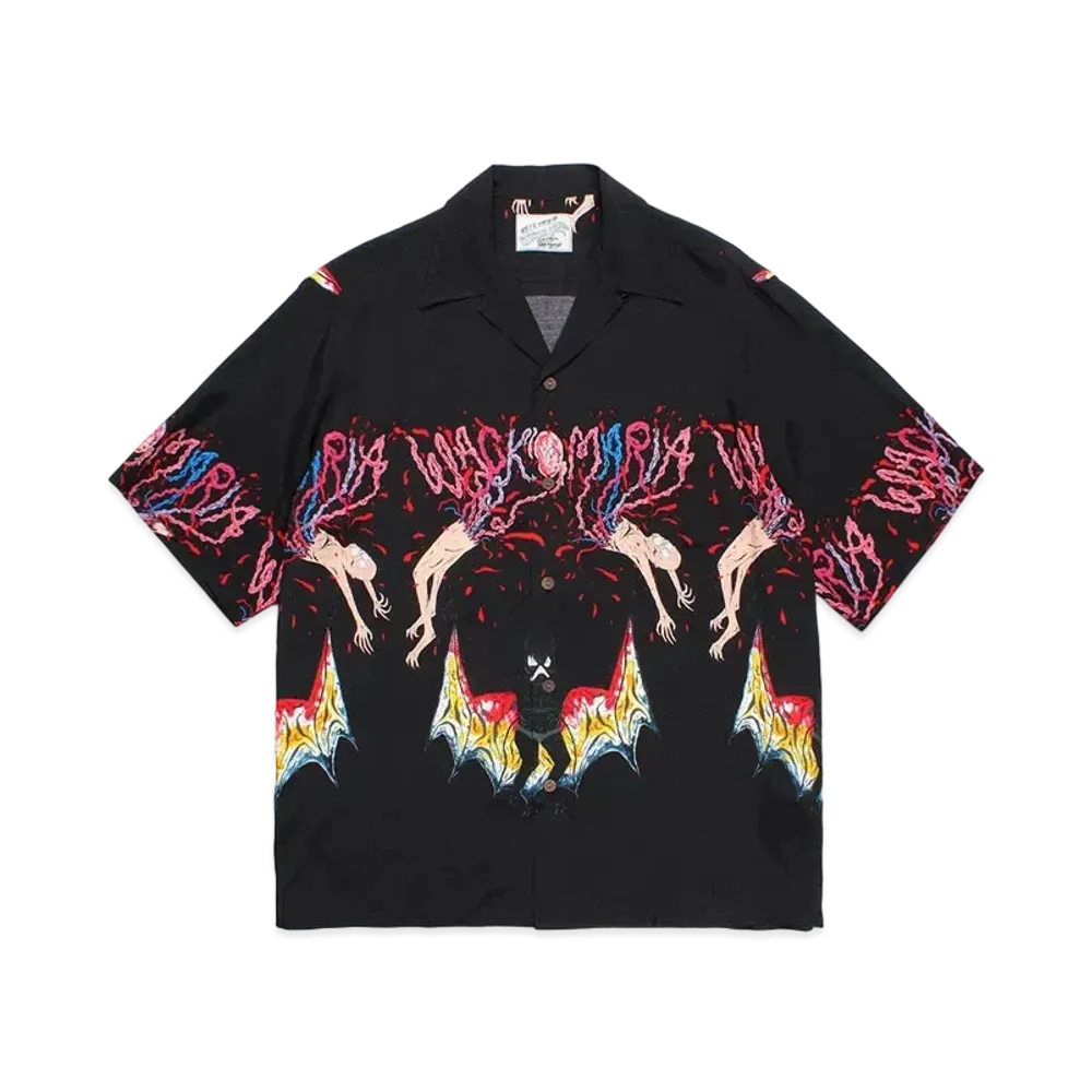 WACKO MARIA x neckface / Hawaiian Shirt "Black"