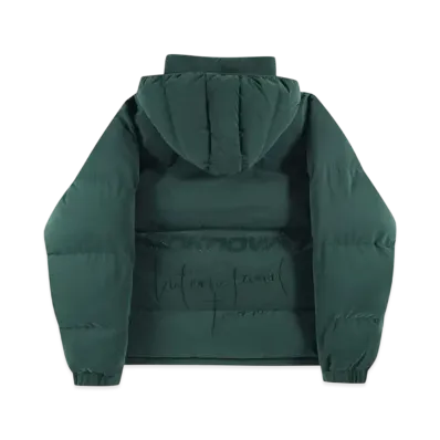 Unknown London Signature Rhinestone Puffer "Green"