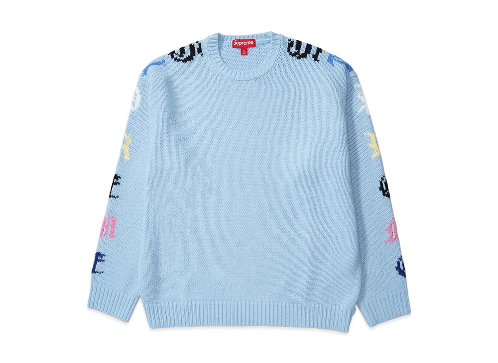 Supreme Old English Sleeves Sweater "Light Blue"