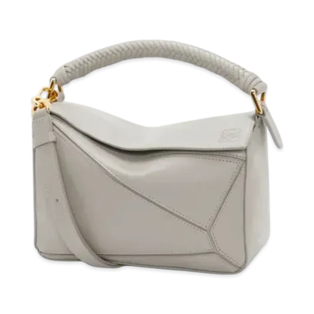 LOEWE Small Puzzle Bag in Smooth Calfskin "Shell Grey"