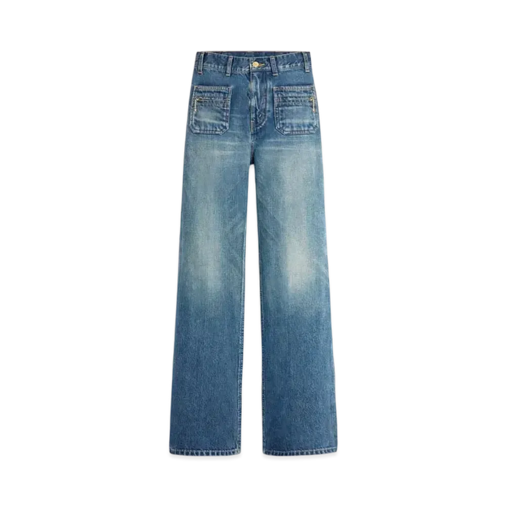 CELINE Jane Jeans In Electric Sky Wash Denim "Electric Sky"