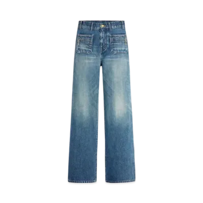 CELINE Jane Jeans In Electric Sky Wash Denim "Electric Sky"