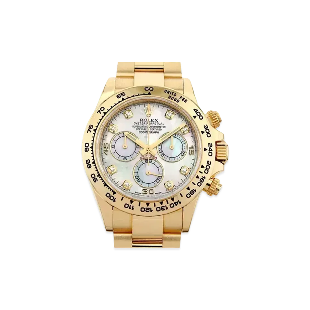 ROLEX Cosmograph Daytona 8P Diamonds "White Shell/Yellow Gold"