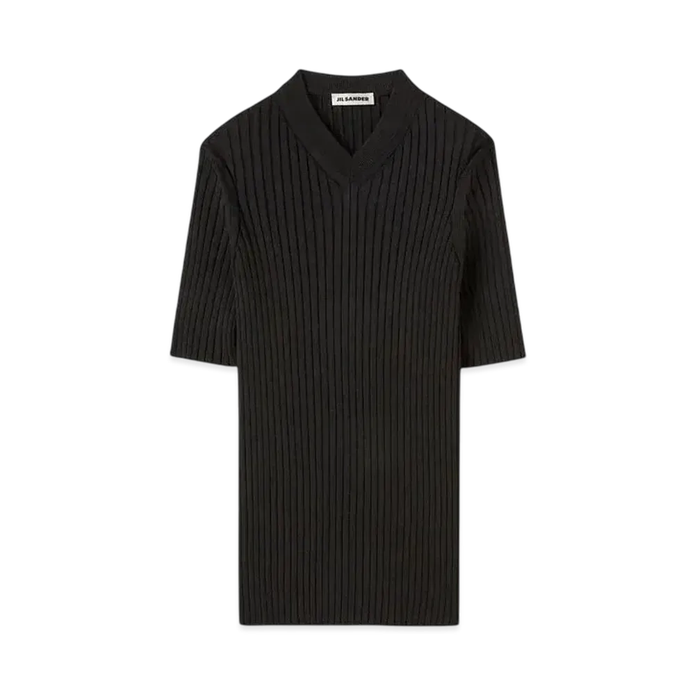 Jil Sander Men's V-Neck T-Shirt "Black"