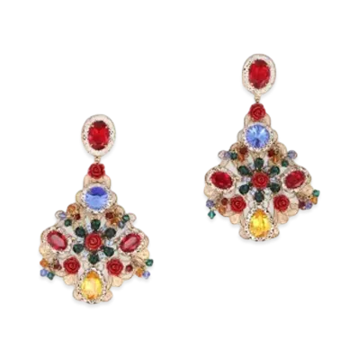 Dolce&Gabbana Drop Earrings With Rhinestone Accents "Multicolor"