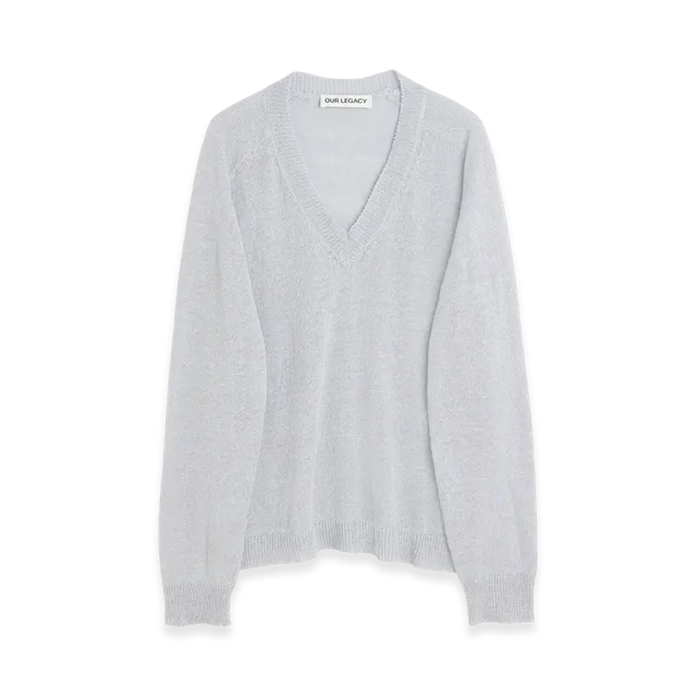 OUR LEGACY Rue V-Neck "Powder Blue Cyclone Linen"