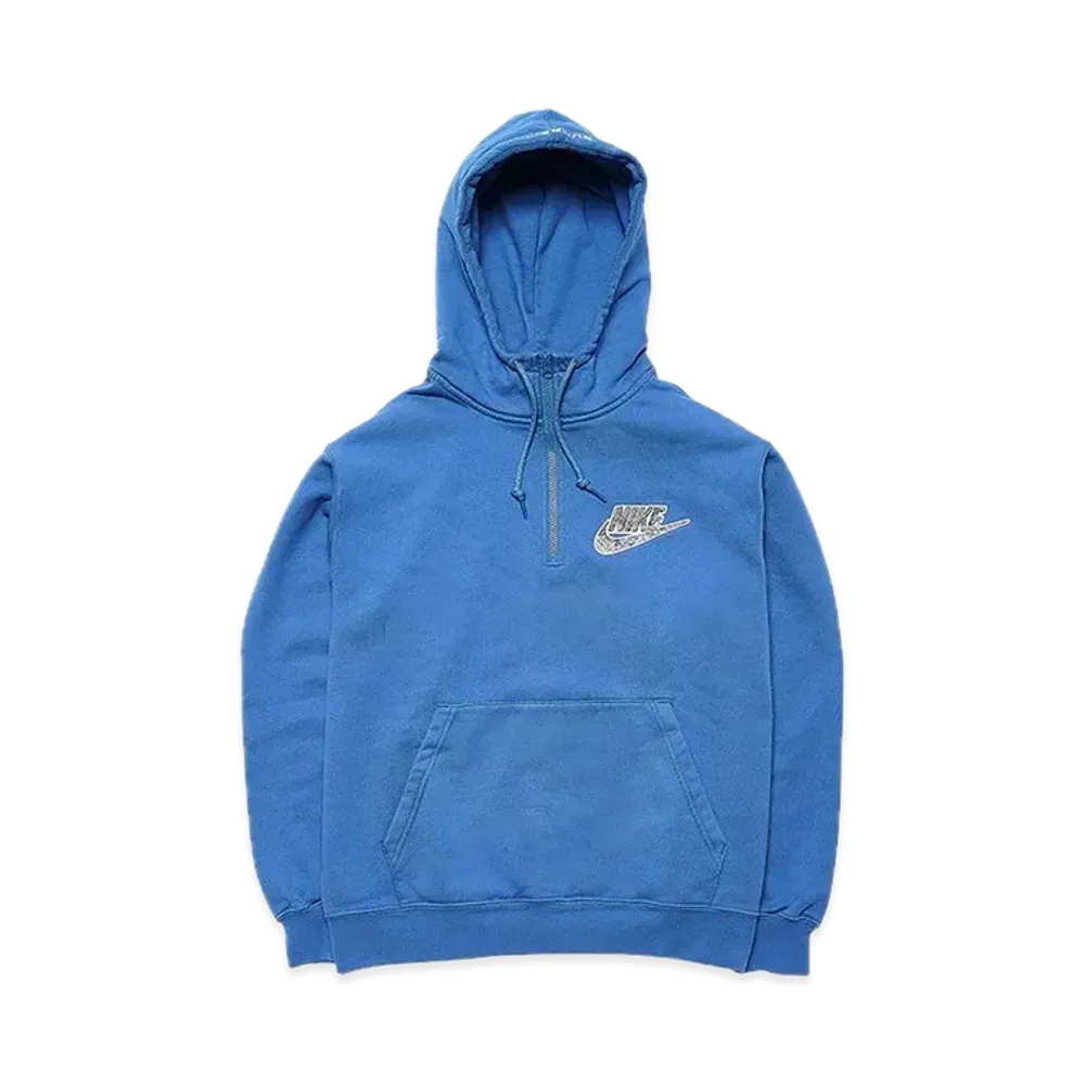 Supreme x Nike Half Zip Hooded Sweatshirt "Blue"