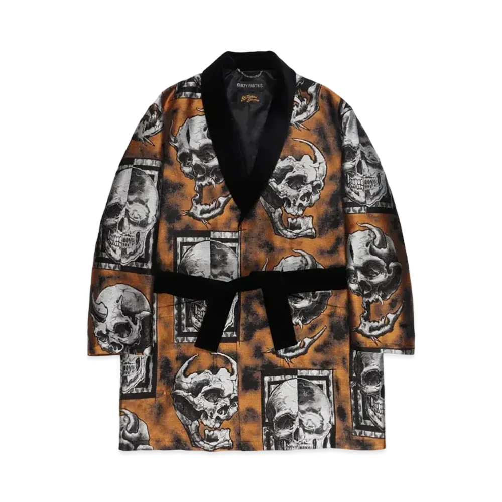 WACKO MARIA 56 TATTOO / JACQUARD SMOKING GOWN COAT "Gold"