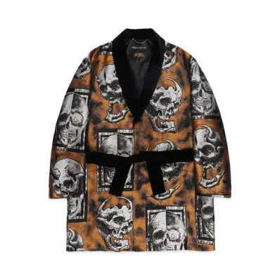 WACKO MARIA 56 TATTOO / JACQUARD SMOKING GOWN COAT "Gold"