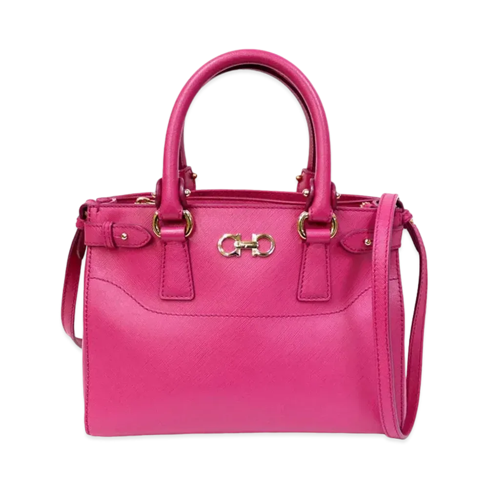 Salvatore Ferragamo Batik Gancini Leather 2WAY Bag "Pink"