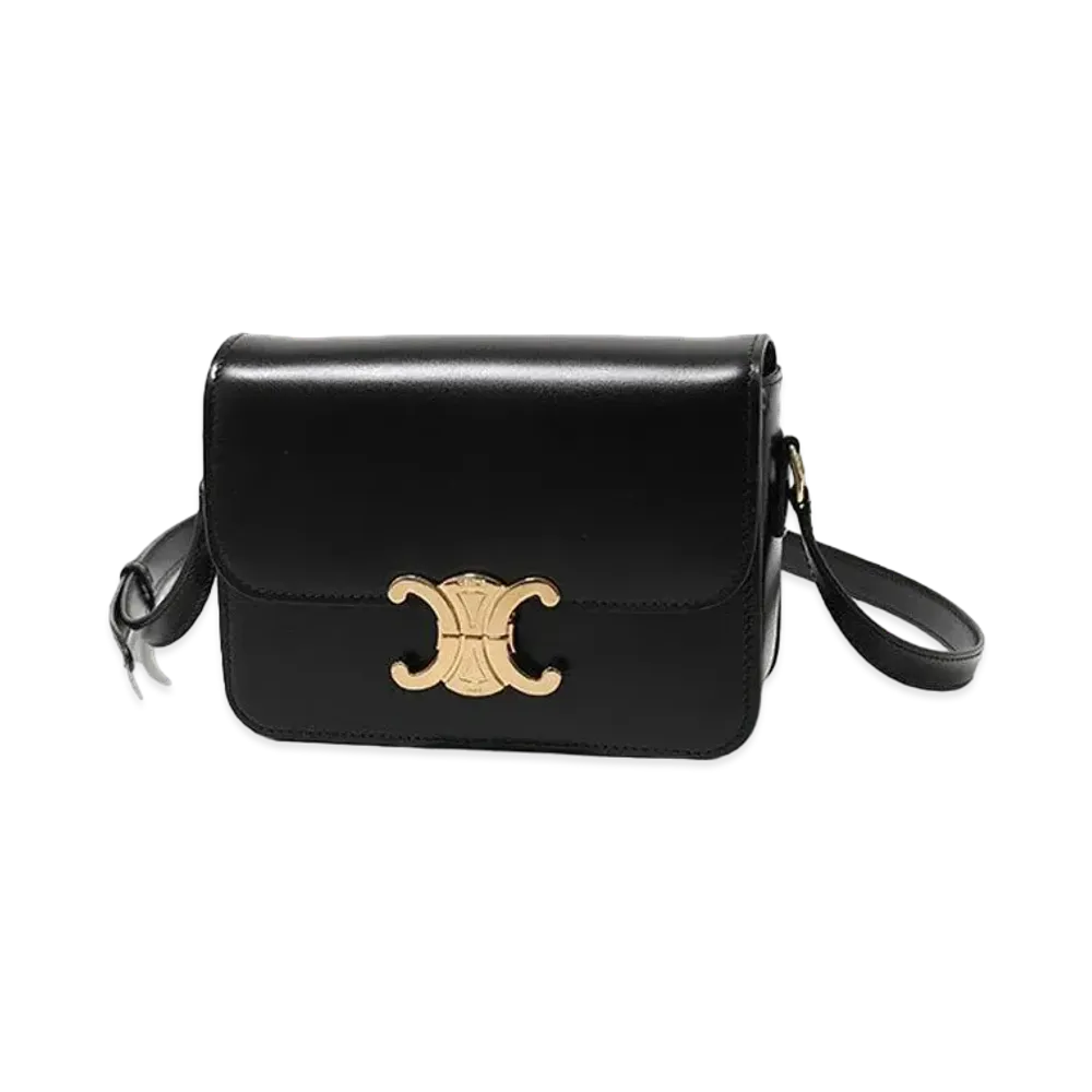 CELINE Teen Triomphe Shoulder Bag "Black"