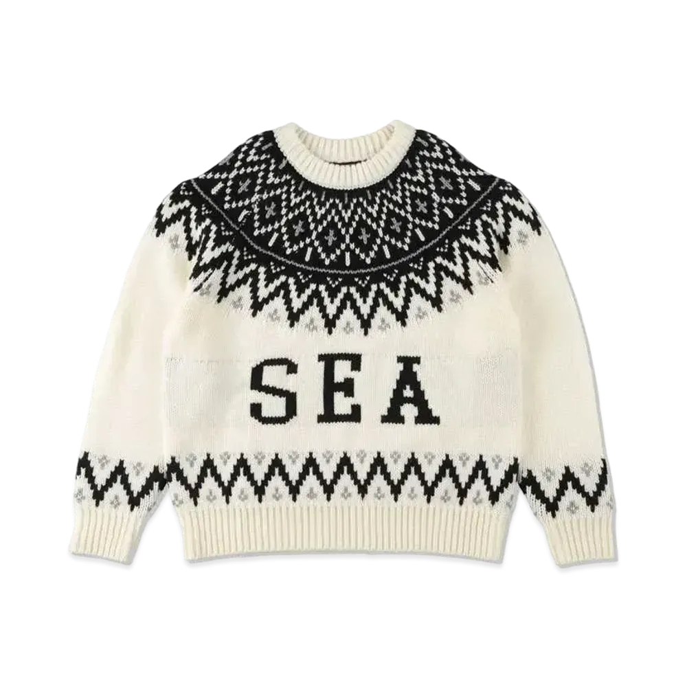 WIND AND SEA Noldic Sweater "White"
