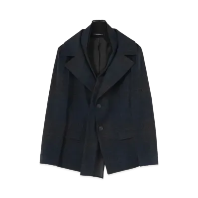 Yohji Yamamoto GLEN CHECK STALL JKT "Dark Gray"