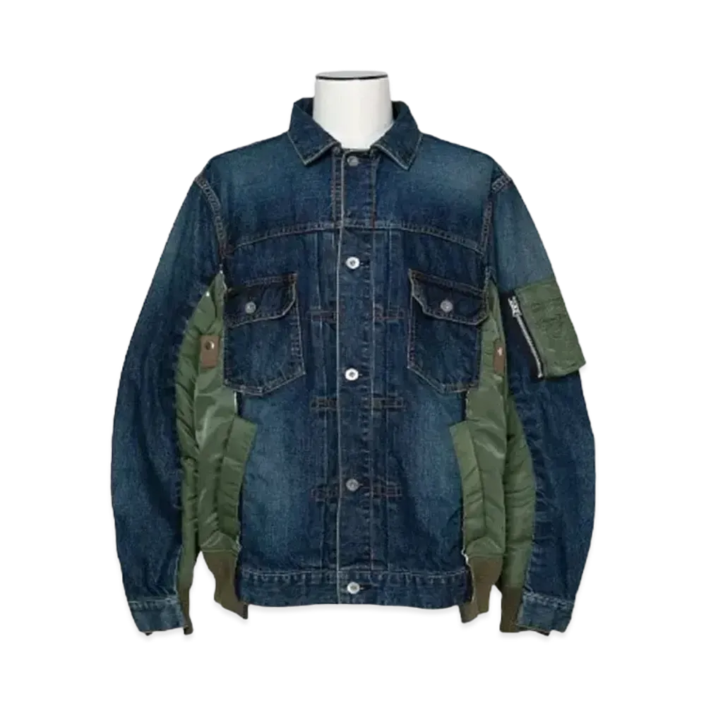 sacai Denim x Nylon Twill Jacket "Blue"