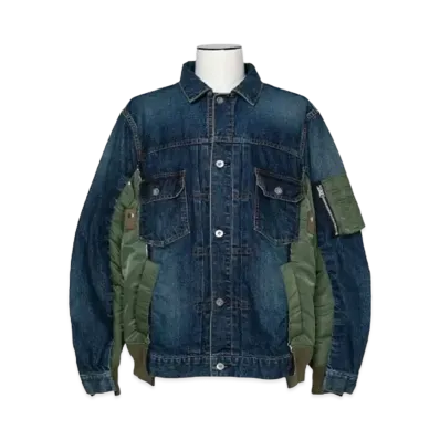sacai Denim x Nylon Twill Jacket "Blue"