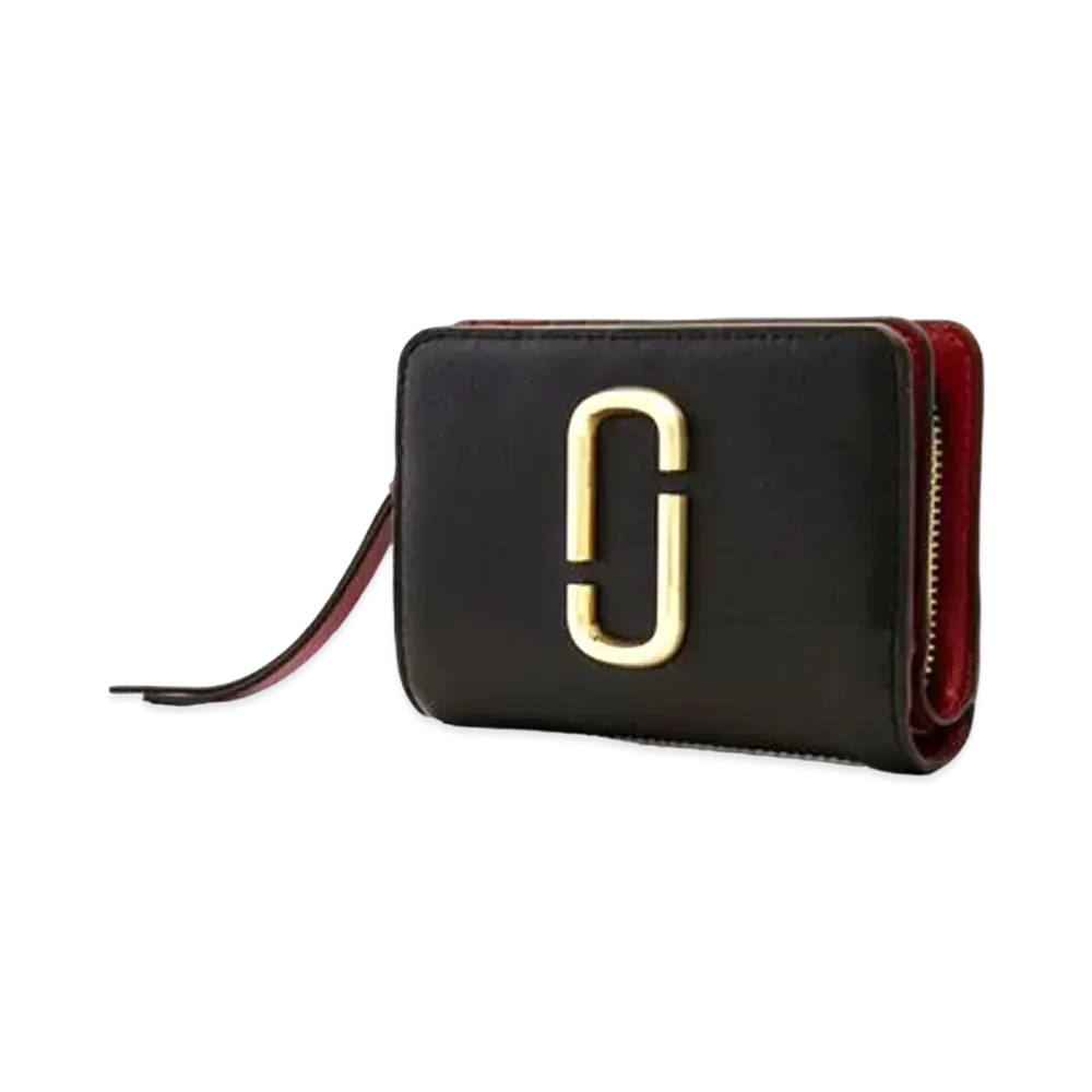 Marc Jacobs The Snapshot Compact Wallet "Black/Chianti"