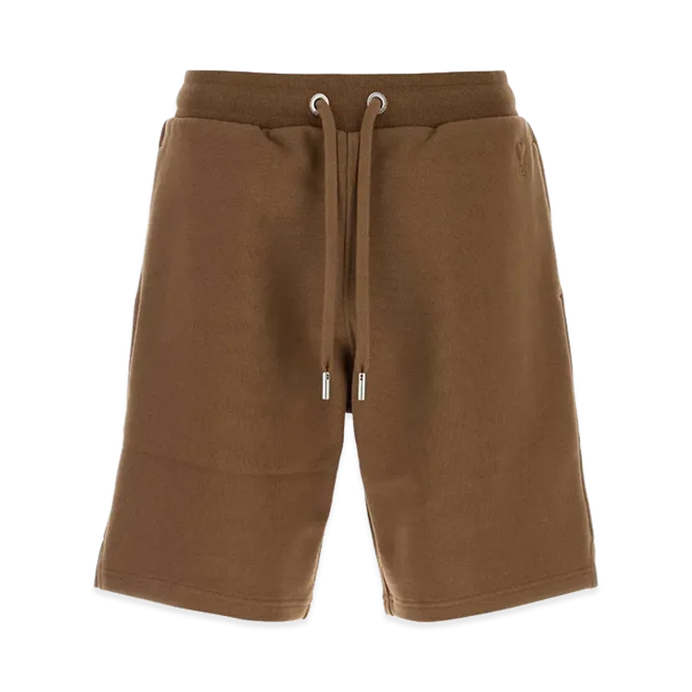 AMI PARIS Cotton Bermuda Shorts "Brown"