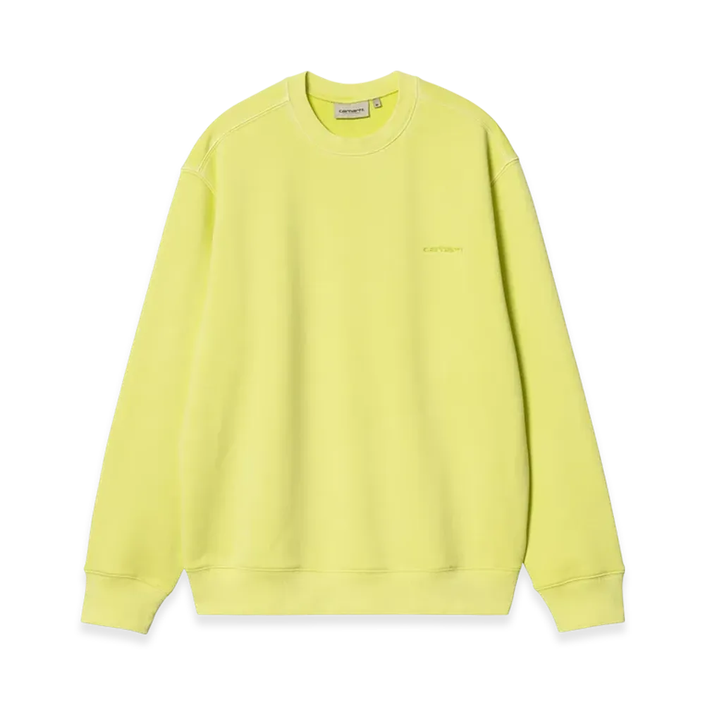 Carhartt WIP Duster Script Sweat "Arctic Lime(Garment Dyed)"