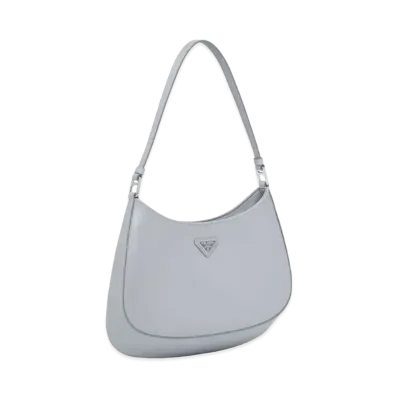 PRADA Cleo Brushed Leather Shoulder Bag "Blue"