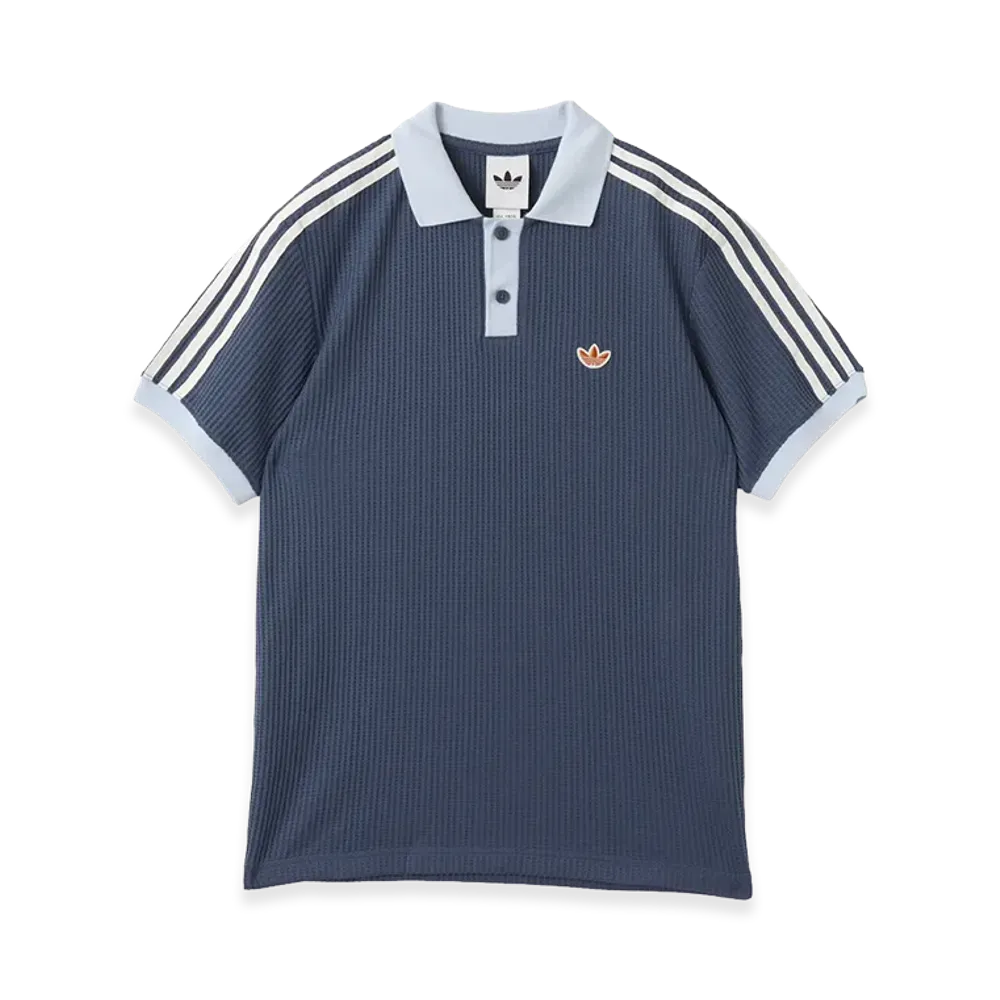 adidas Waffle Knit Polo Shirt "Blue"
