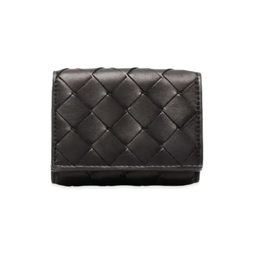 Bottega Veneta Intrecciato Lambskin Calfskin Small Trifold Wallet "Potion"