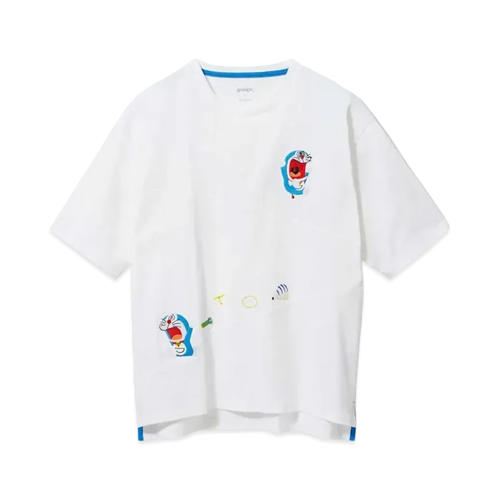 graniph x DORAEMON Panic Big Silhouette T-Shirt "White"