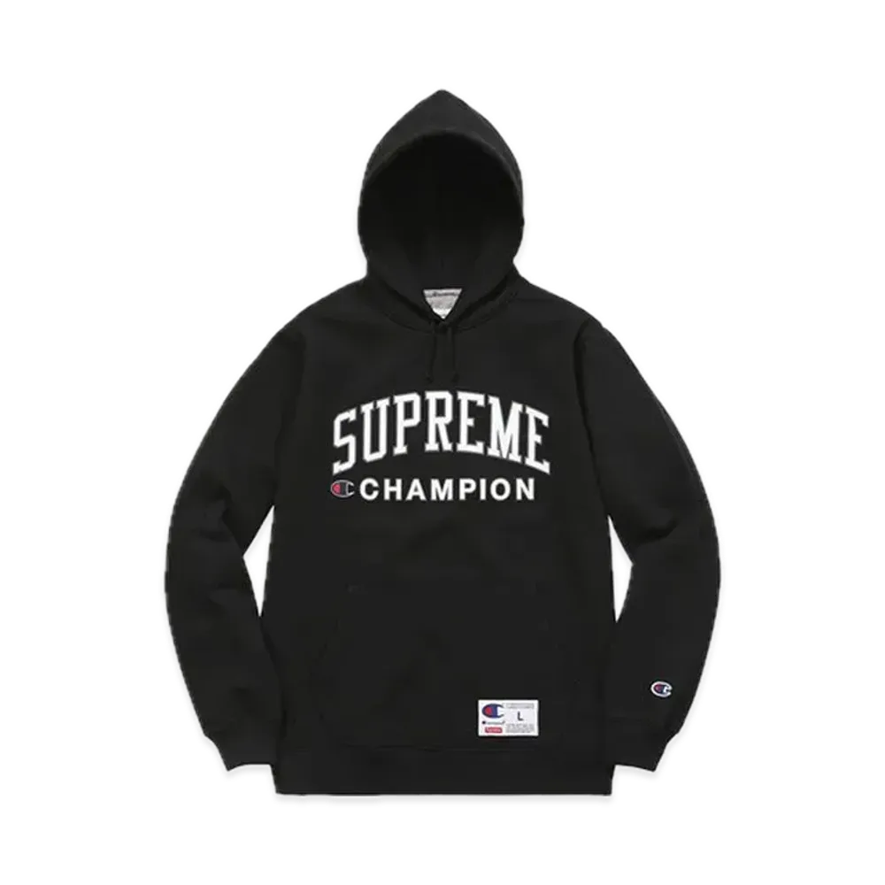Supreme x Champion Hooded Sweatshirt "Black"