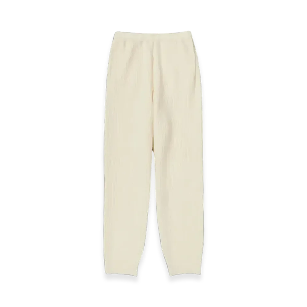AURALEE Milled French Merino Rib Knit Pants "Ivory White"
