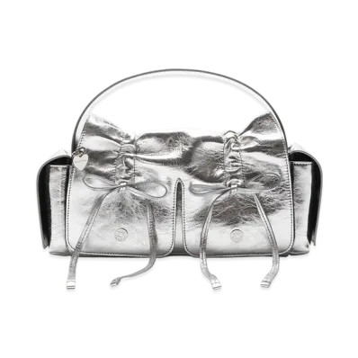 Acne Studios Multi-Pocket Metallic Leather Bag "Silver"
