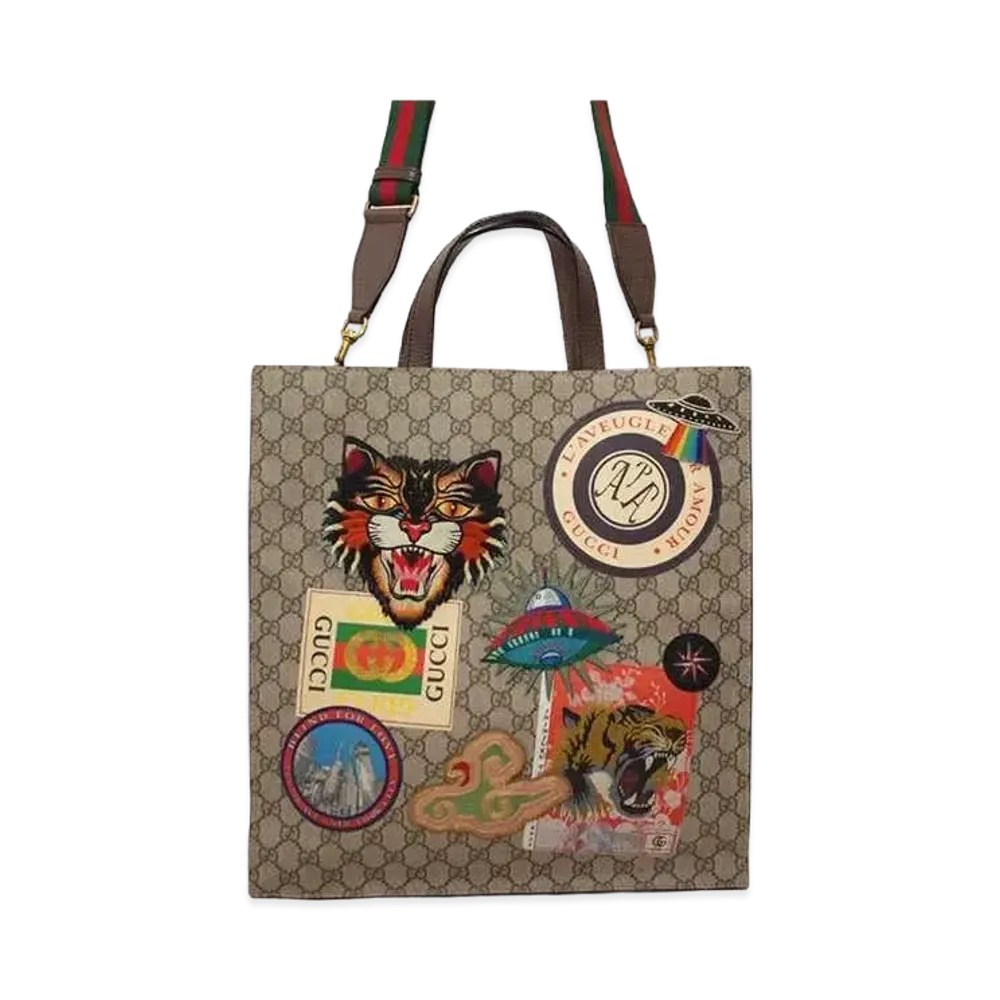 GUCCI Courier GG Supreme 2way Tote Bag"Brown"