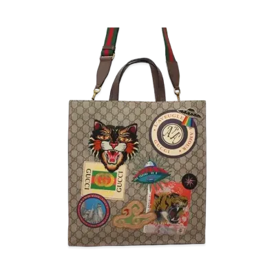 GUCCI Courier GG Supreme 2way Tote Bag"Brown"