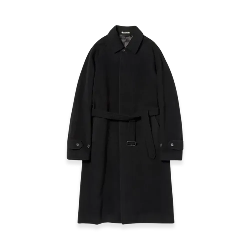AURALEE Cashmere Wool Mosser Soutien Collar Coat "Black"