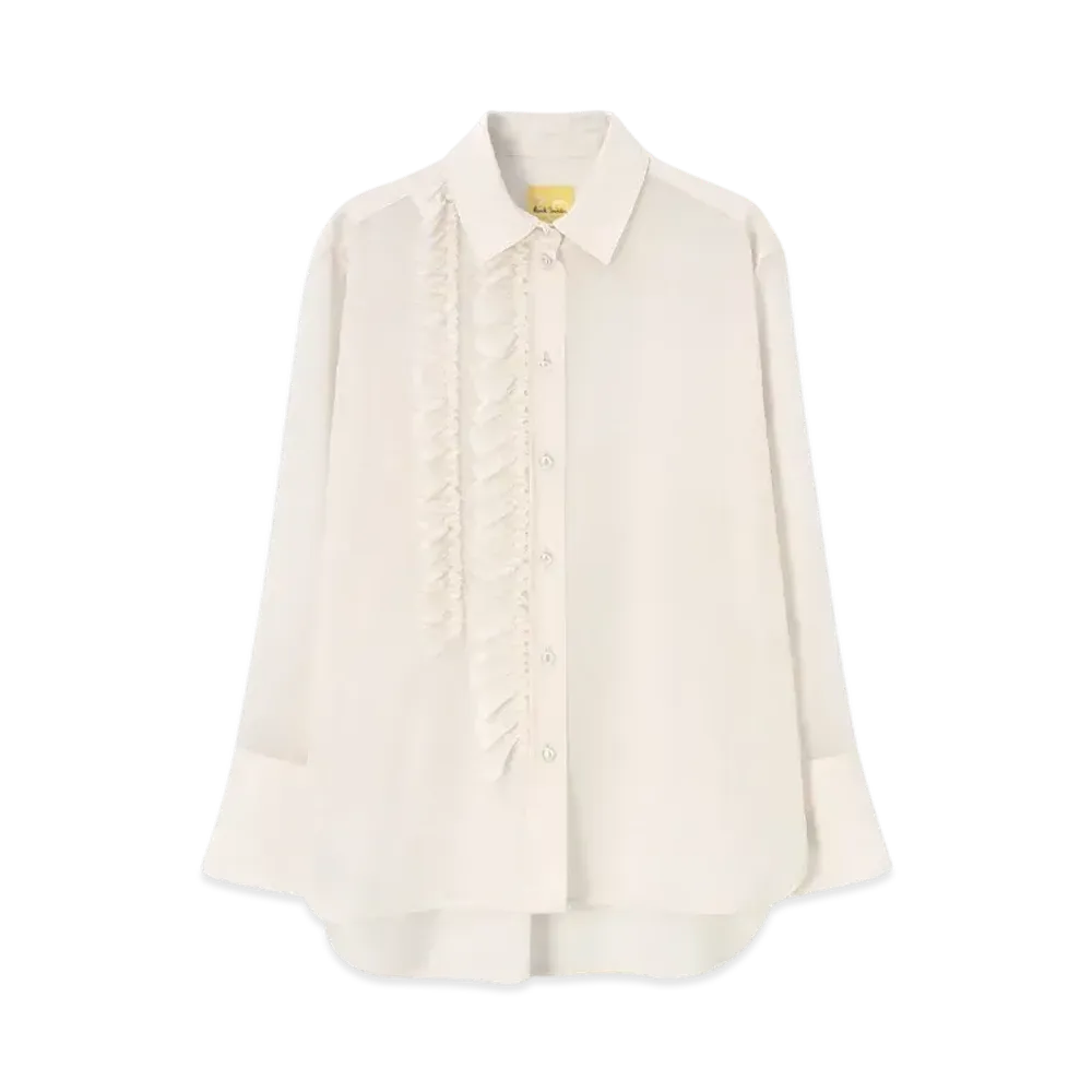 Paul Smith Women's Wool Ruffle Blouse "OffWhite"