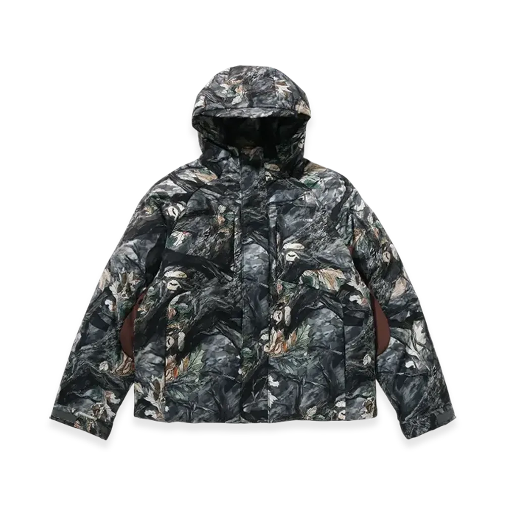 A BATHING APE Tree Edge Camo Metal Logo Down Jacket "Brown"