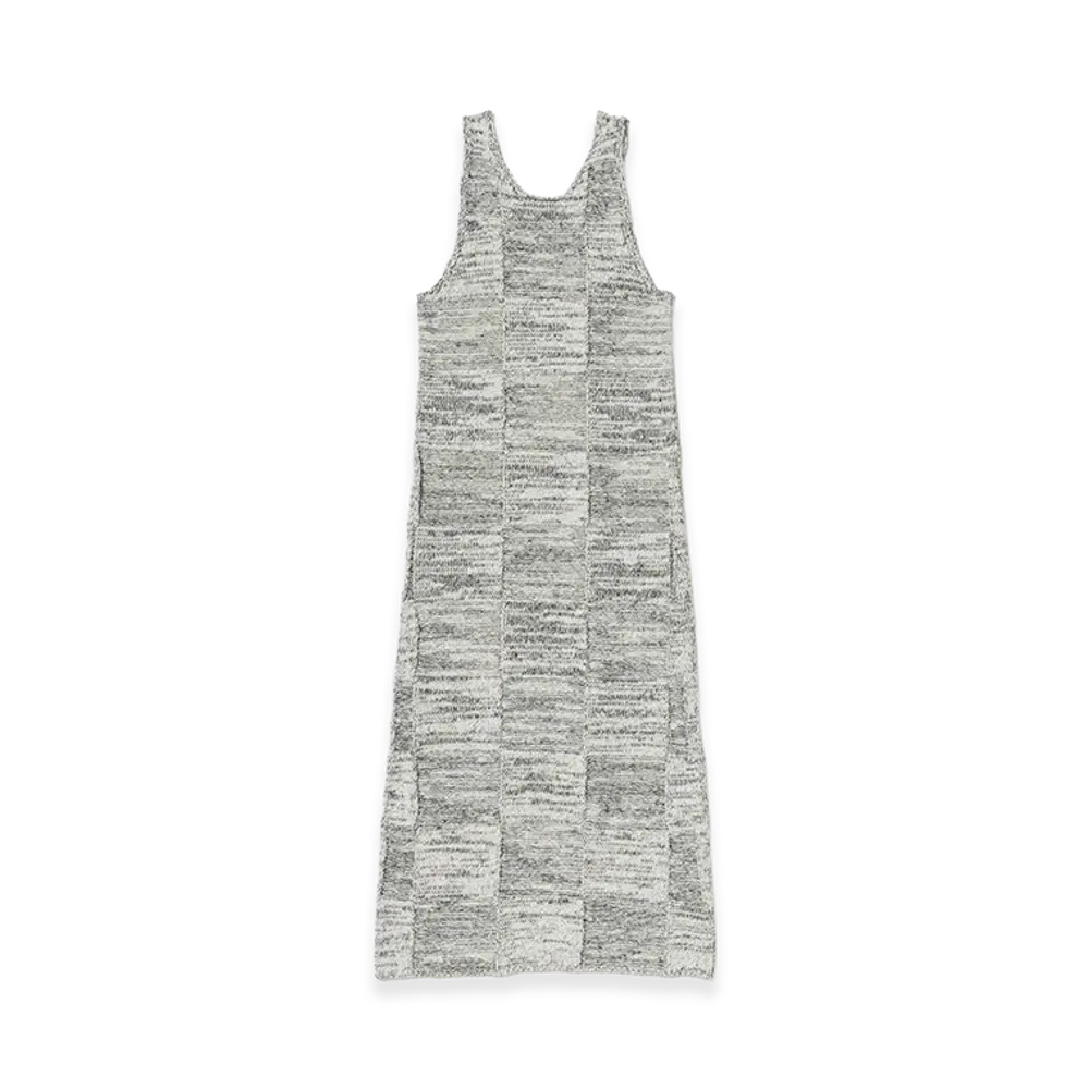 AURALEE Women's Structured Cotton Linen Panel Knit Mini Dress "Off White/Black"