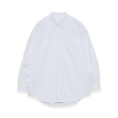 nanamica Button Down Stripe Wind Shirt "White"