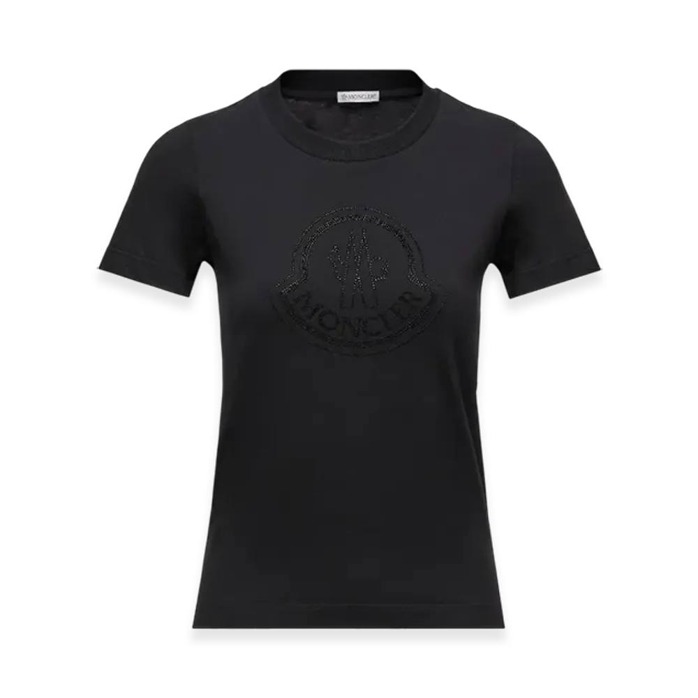 MONCLER Crystal Logo Cotton T-Shirt "Black"