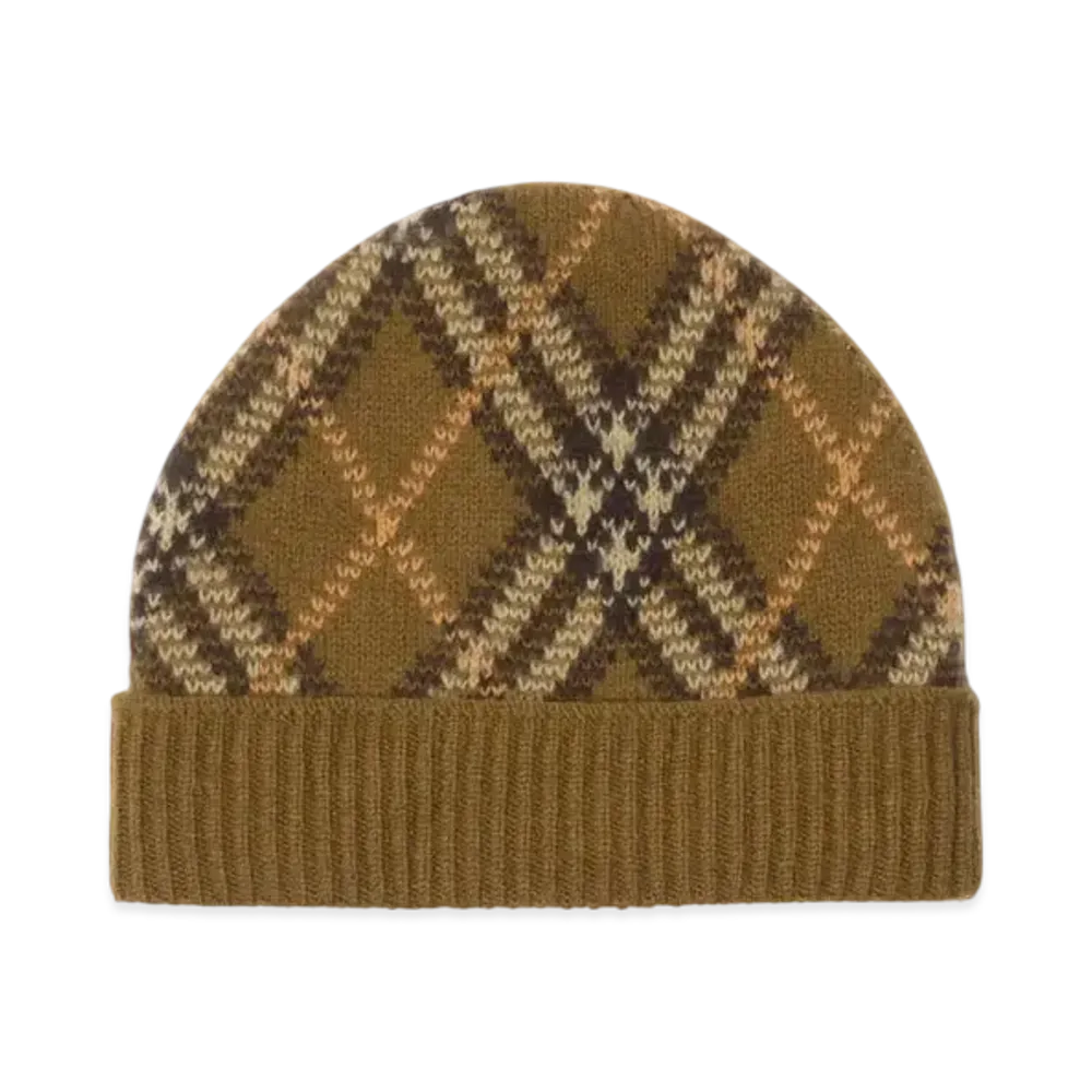 Burberry Check Cashmere Beanie "Nest"