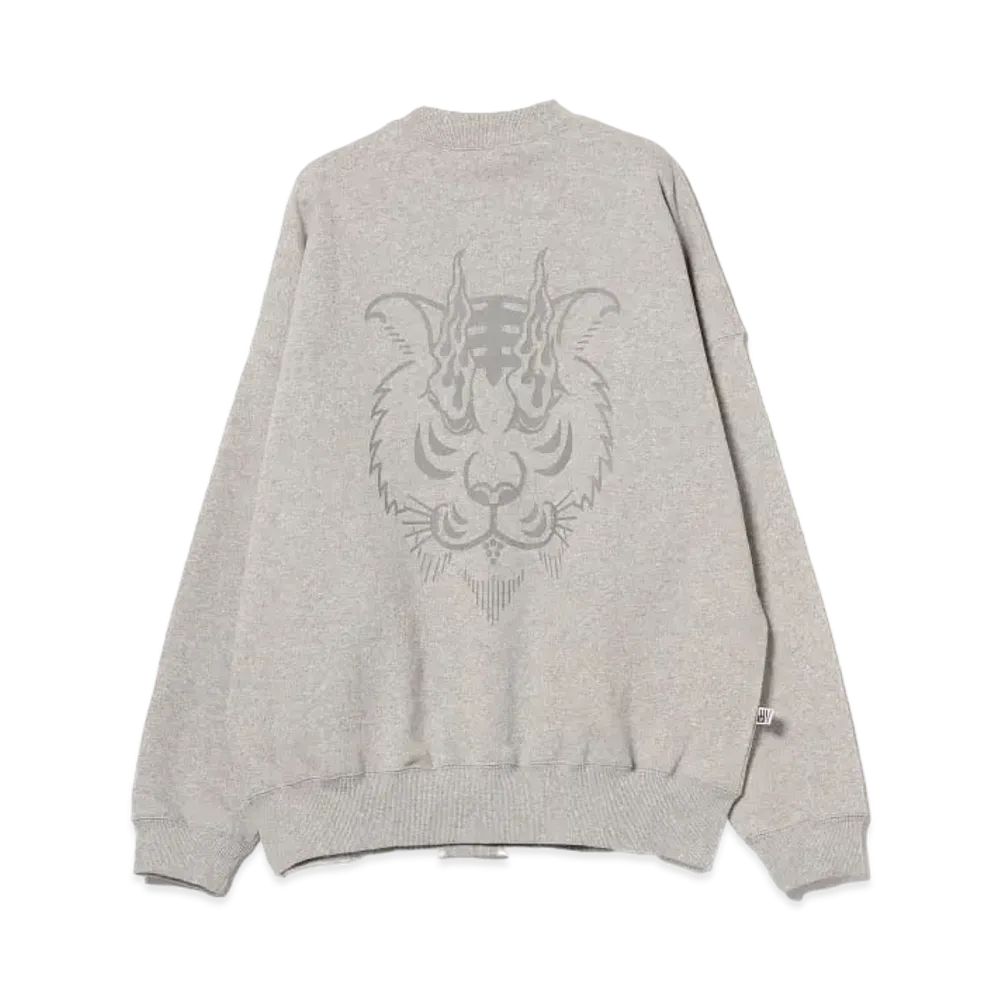 BEAMS T Evisen Skateboards x Takadaongakuseisakujimusho / Tora Evi Logo Crew Sweat "Gray"