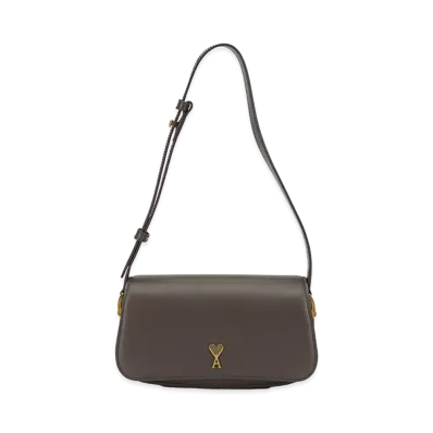 AMI PARIS Women's Paris Small Shoulder Bag "Brown"