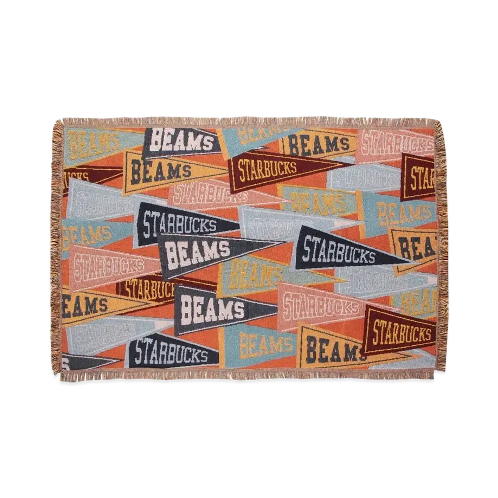 STARBUCKS x BEAMS Throw Blanket Pennant Design "Orange"