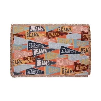 STARBUCKS x BEAMS Throw Blanket Pennant Design "Orange"