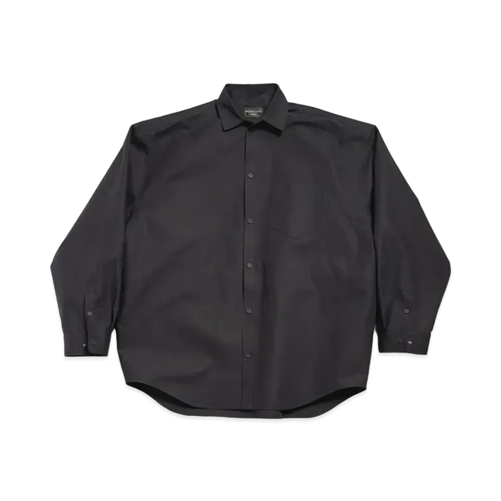 BALENCIAGA Outerwear Shirt Large Fit in Cotton Poplin "Black"