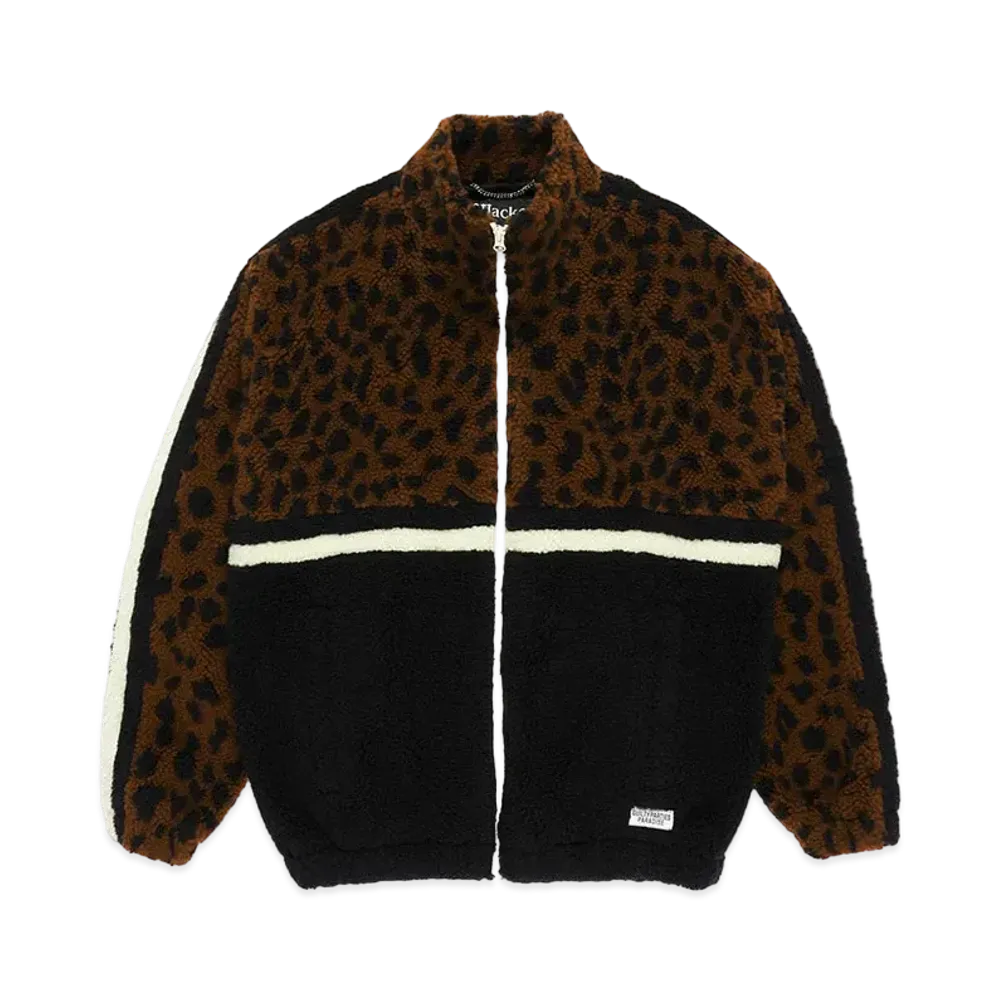 WACKO MARIA Leopard Boa Track Jacket "Brown"