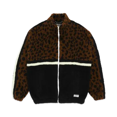 WACKO MARIA Leopard Boa Track Jacket "Brown"
