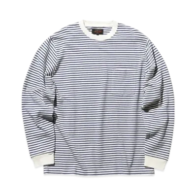 BEAMS Pocket Tee Inlay Stripe "OffWhite"