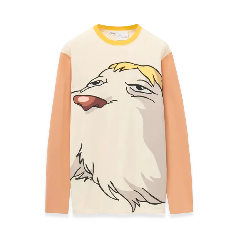 LOEWE x Howl's Moving Castle Heen Long Sleeve T-Shirt in Cotton "Beige"