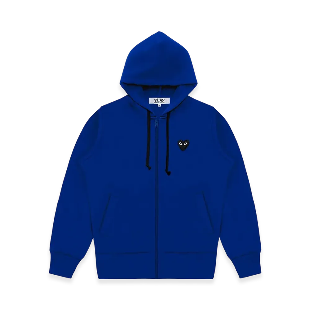PLAY COMME des GARCONS Back Black X White Big Heart Zip-Up Hoodie With Black Emblem "Navy"